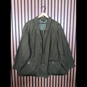 Torrid Jacket 6 / 6X Women Green Army Coat Poncho Button Stretch Plus Size
